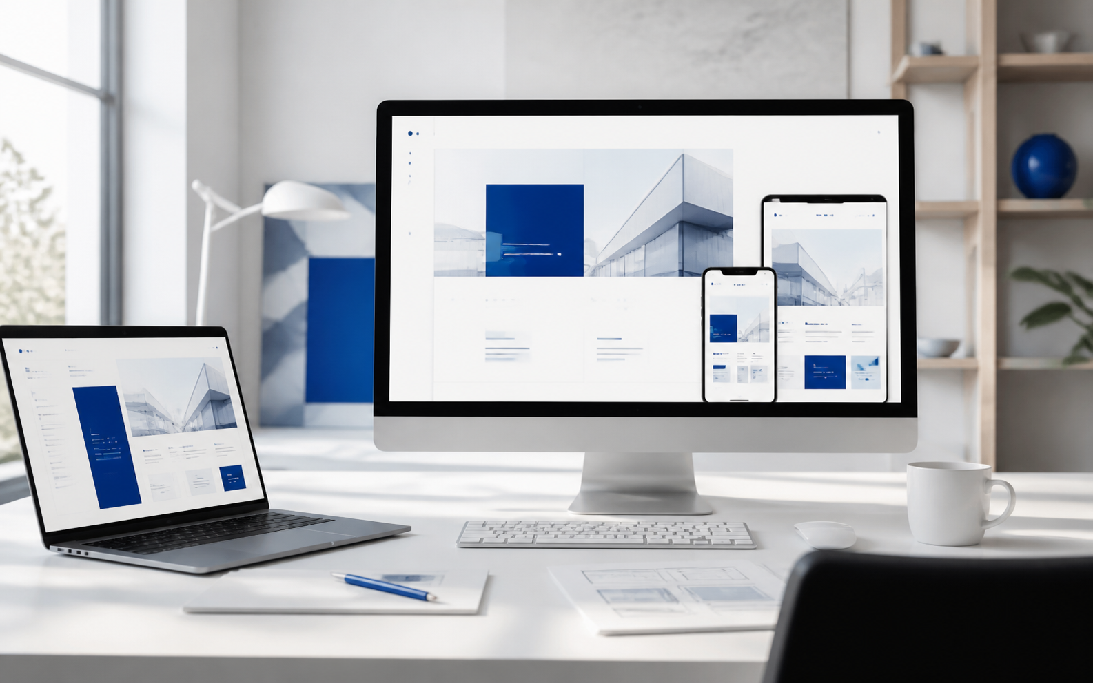 Professioneller Arbeitsplatz für individuelles Webdesign